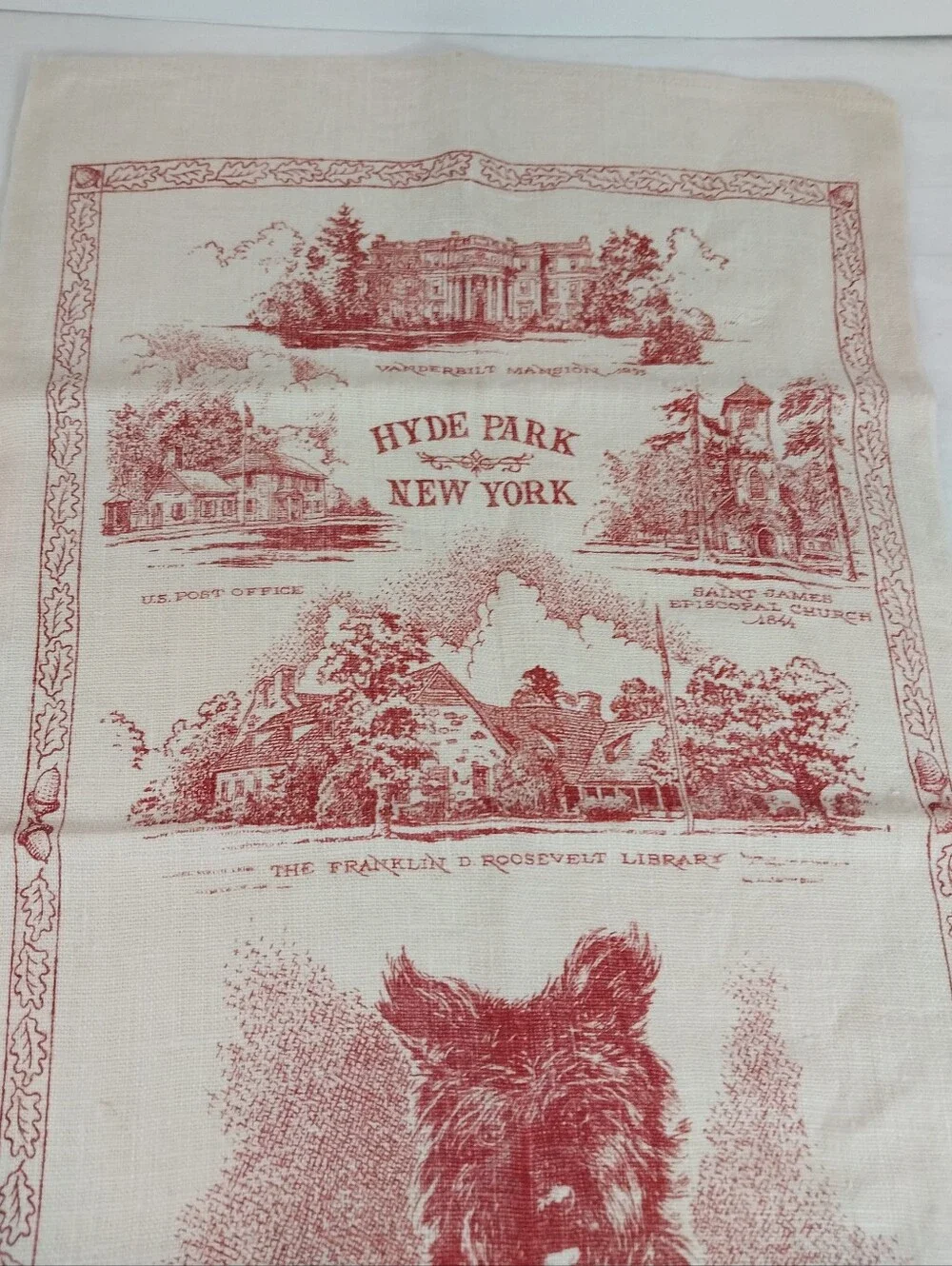 Vintage Kay Dee Hyde Park New York tea towel